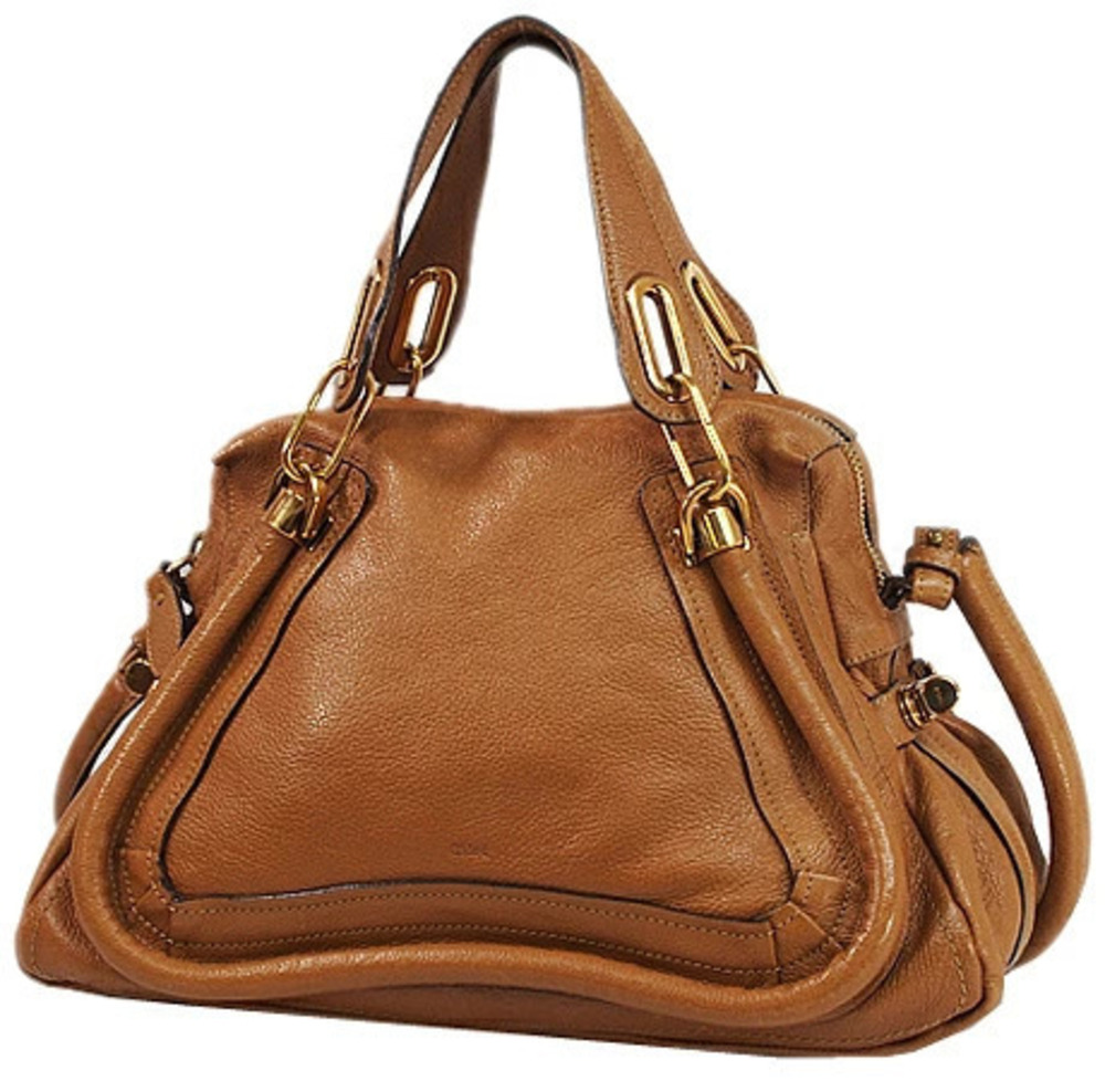 Chloe Paraty Top Handle Bag Leather Orange